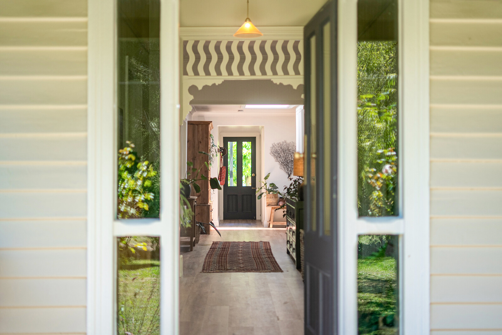 modern villa hallway front entrance 