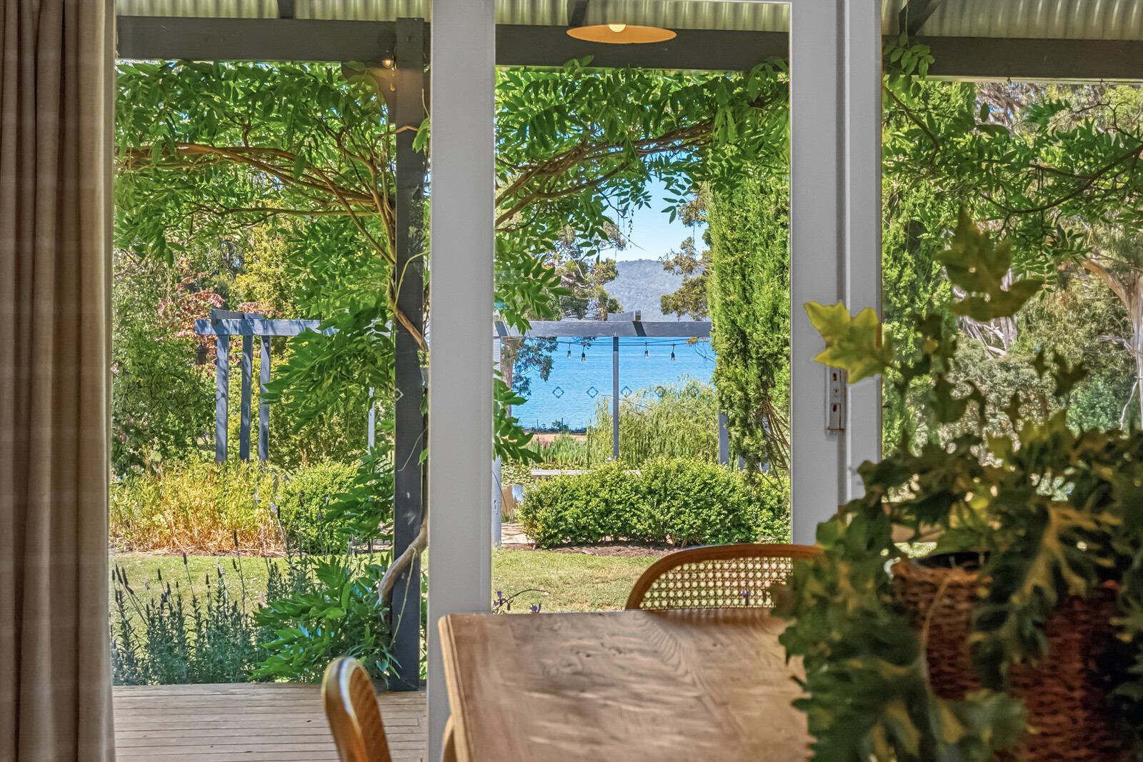 patio overlooking pond